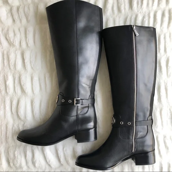 MICHAEL Michael Kors Heather Boot Wide Calf Black Boots - Size 8 - Picture 8 of 14